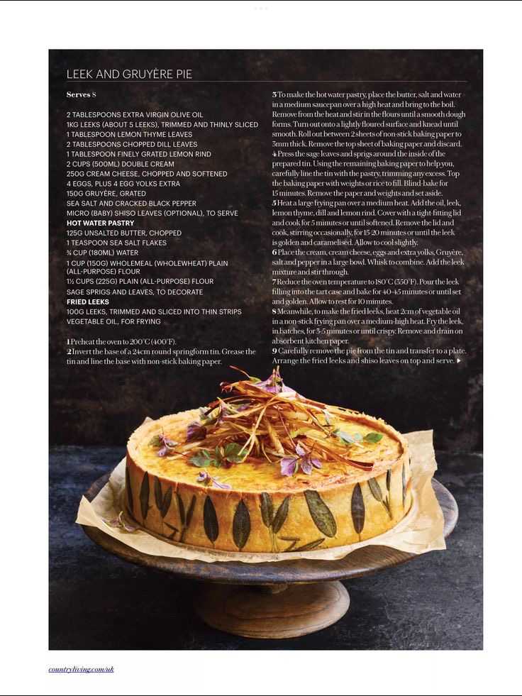 Leek and Gruyère Pie