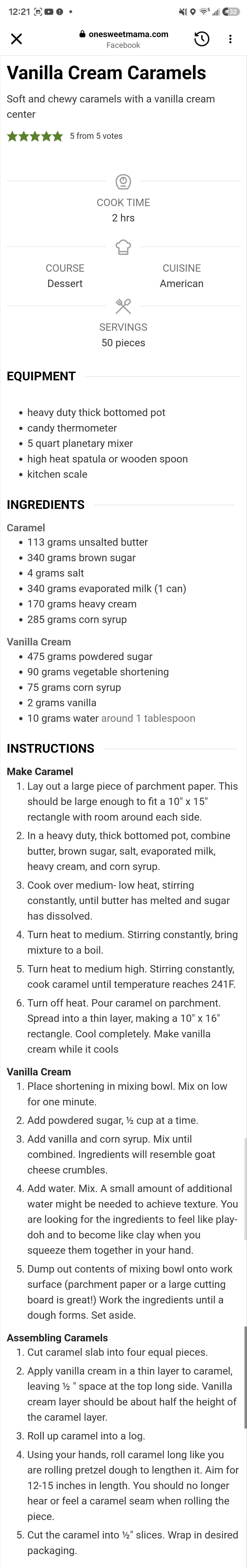 Vanilla Cream Caramels