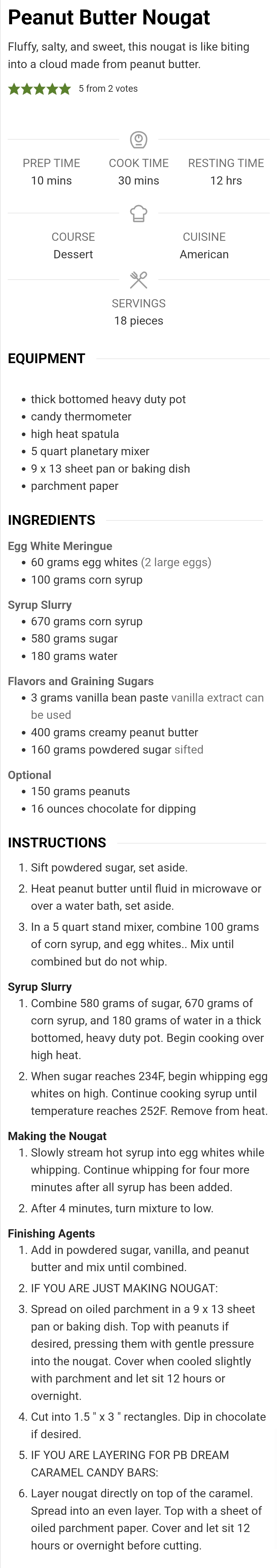 Peanut Butter Nougat