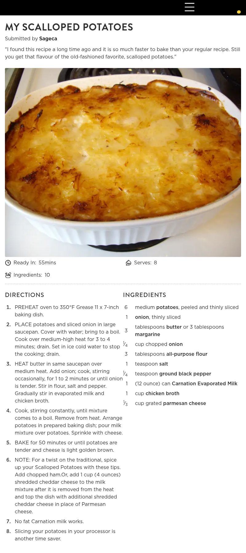 My Scalloped Potatoes