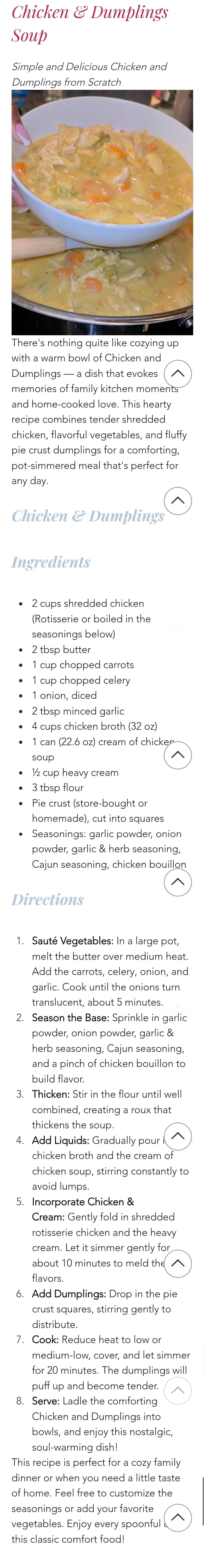Chicken & Dumplings Soup