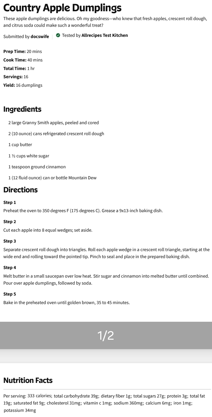 Country Apple Dumplings