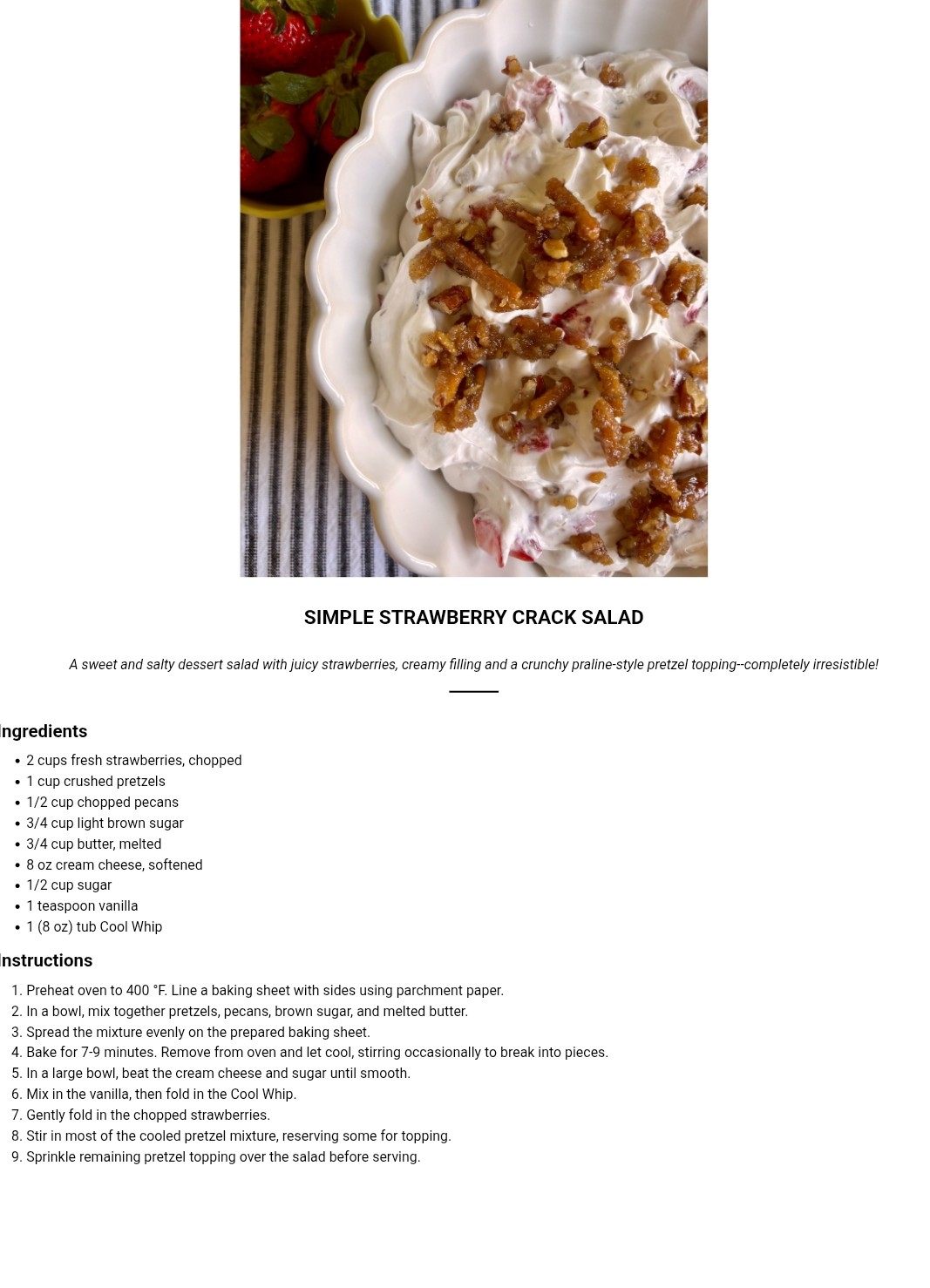 Simple Strawberry Crack Salad