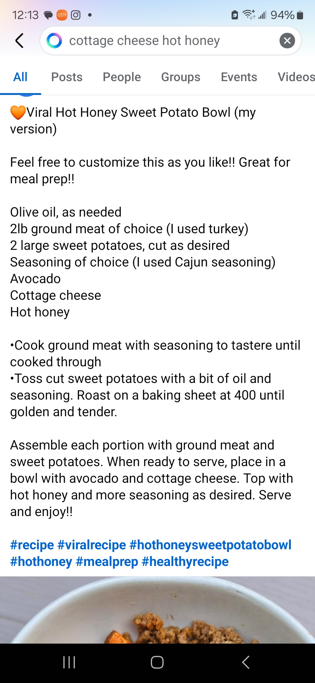 Viral Hot Honey Sweet Potato Bowl