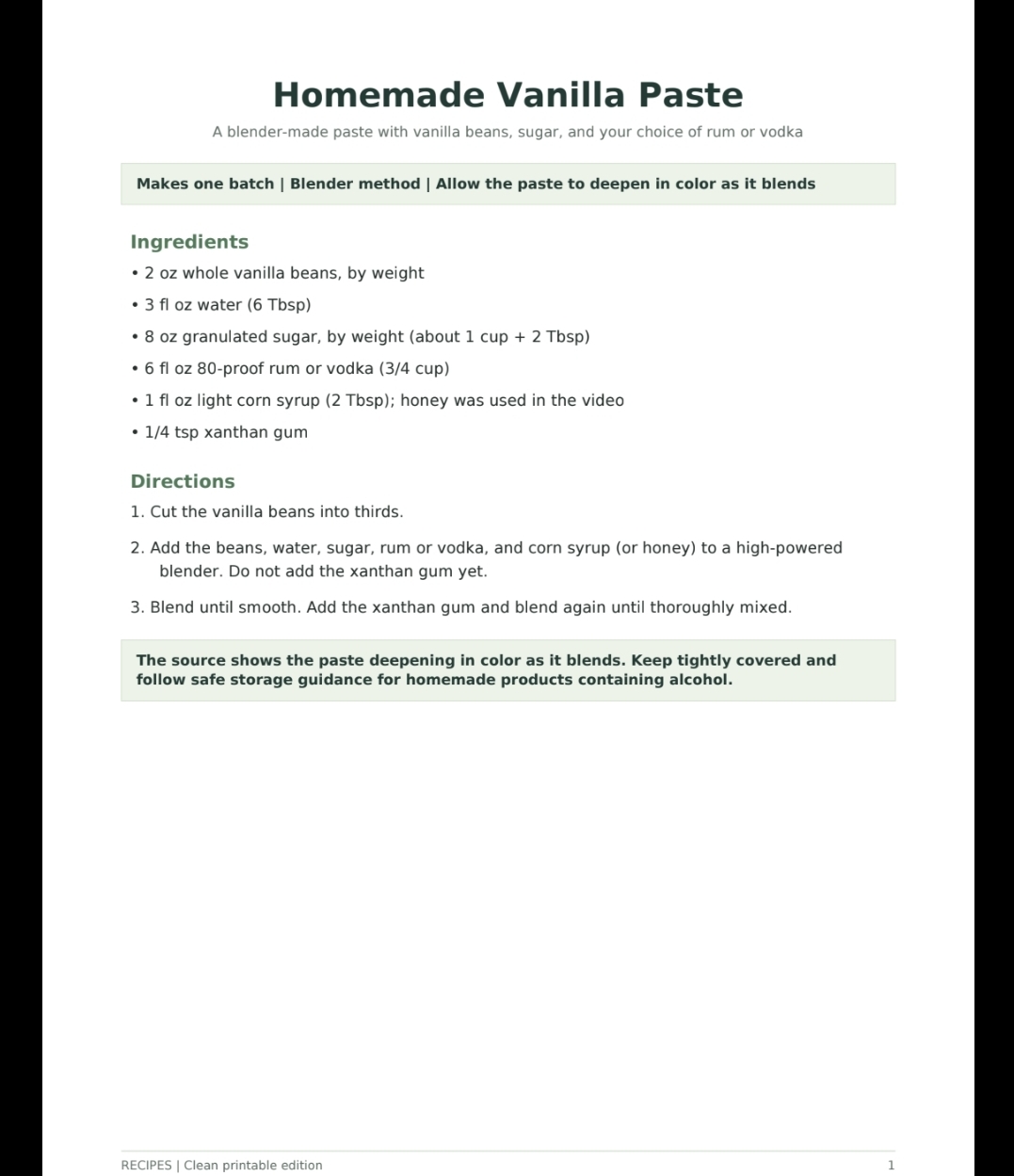 Homemade Vanilla Paste