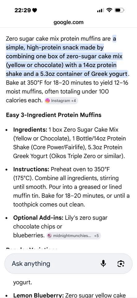 Easy 3-Ingredient Protein Muffins