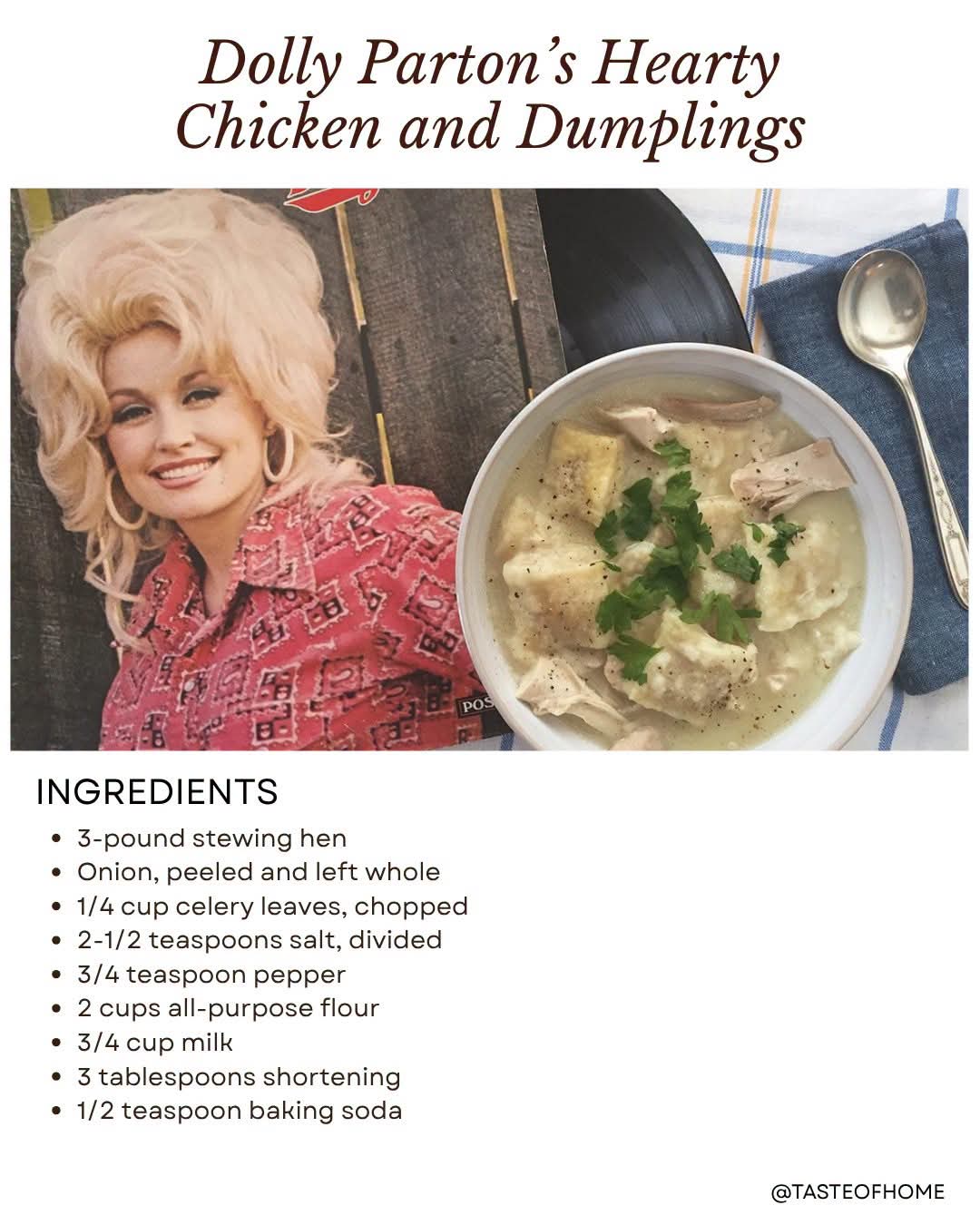 Dolly Parton's Hearty Chicken and Dumplings