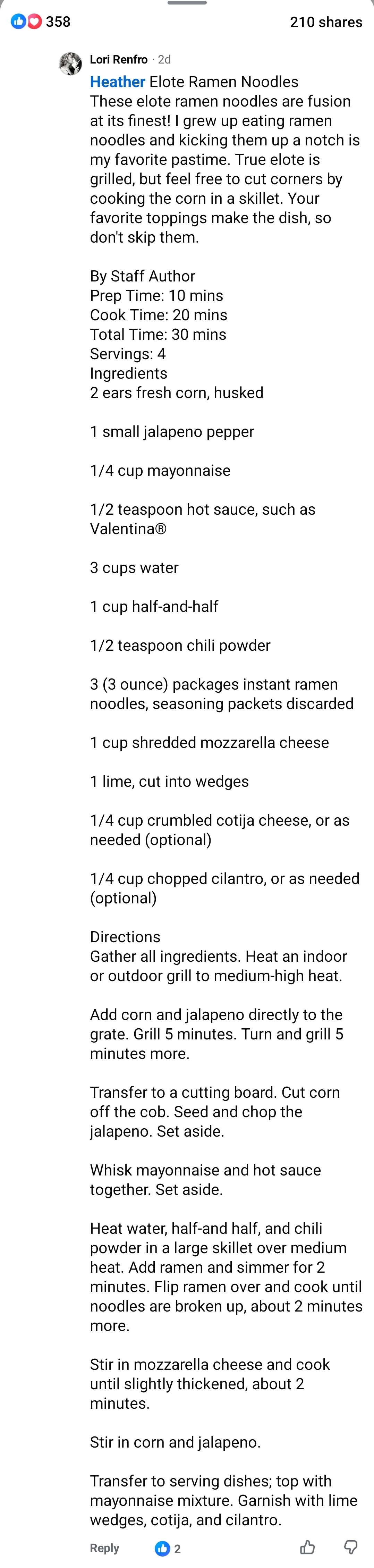 Elote Ramen Noodles
