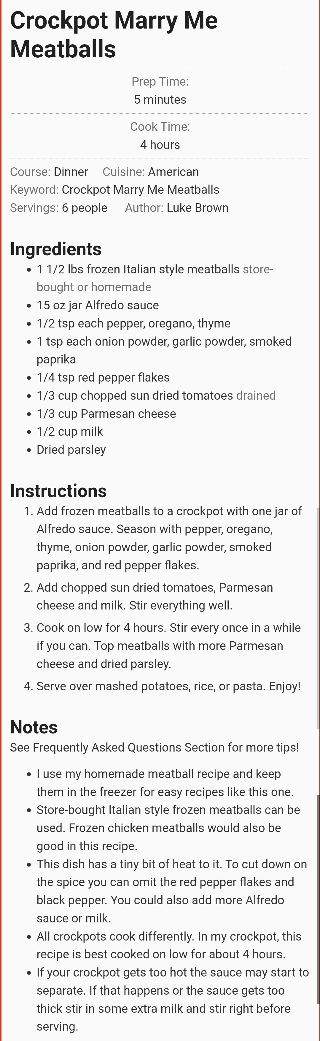 Crockpot Marry Me Meatballs
