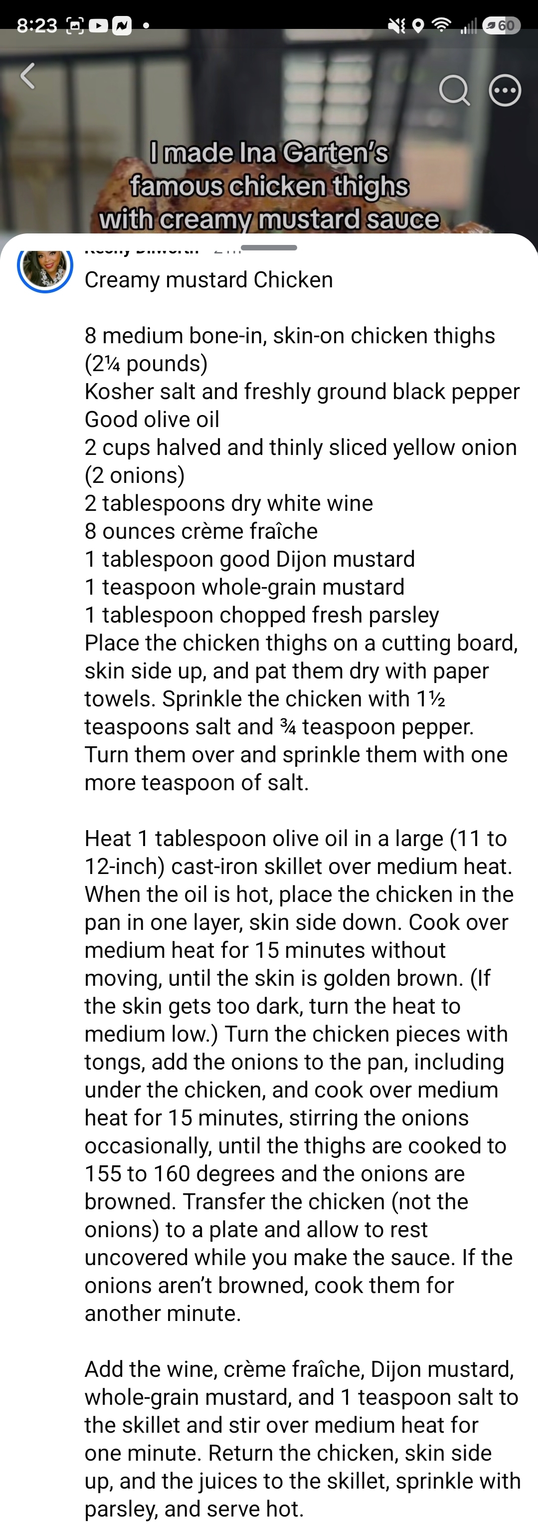 Creamy Mustard Chicken