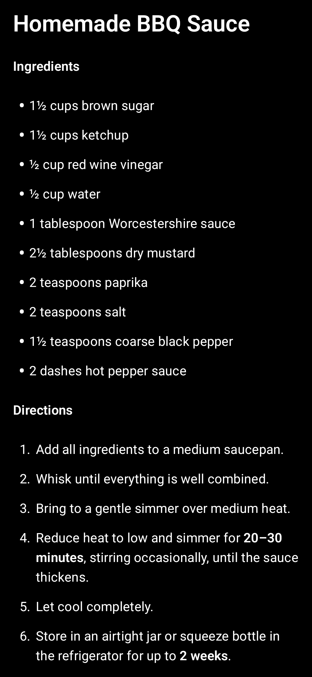 Homemade BBQ Sauce