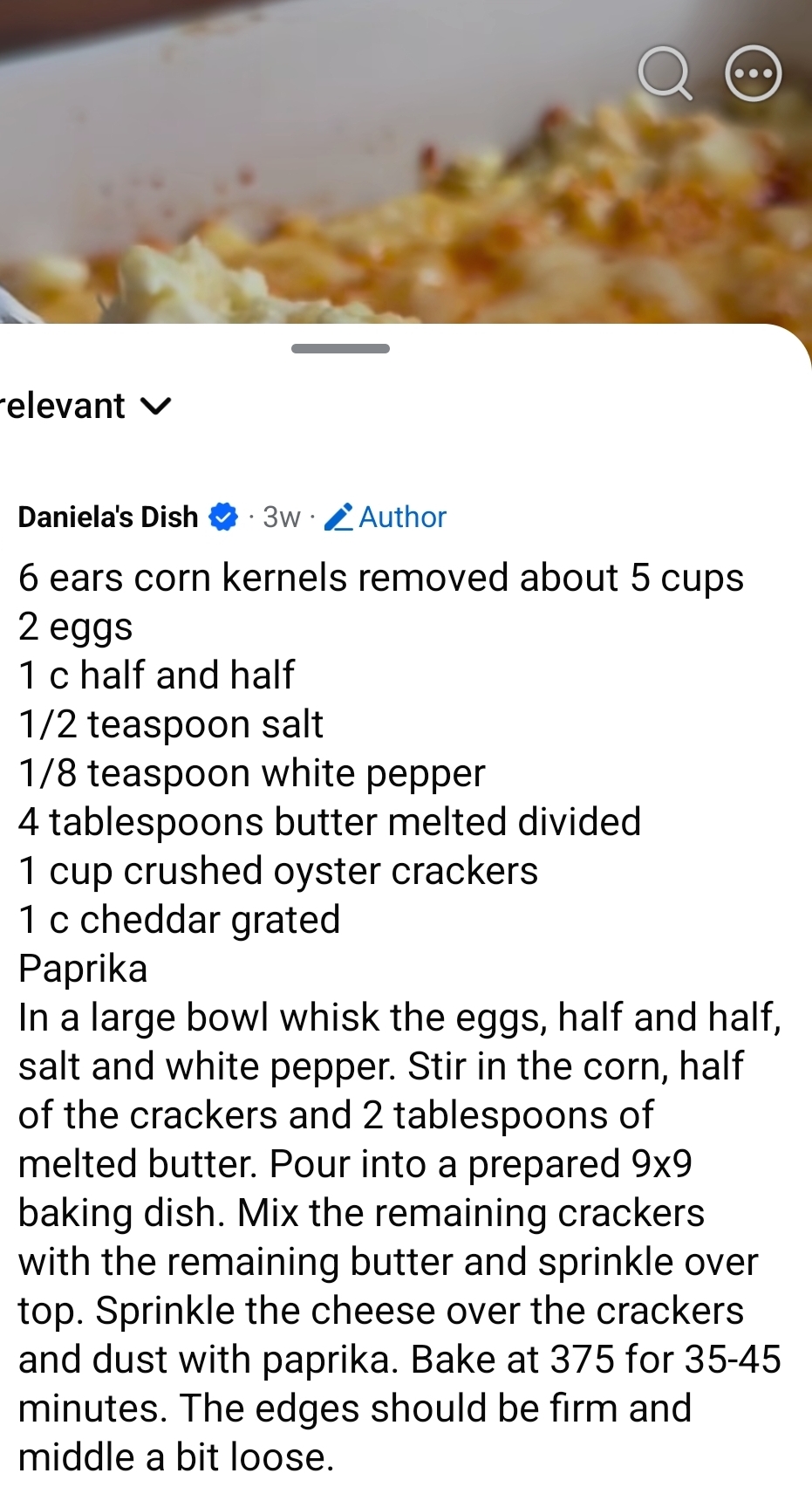 Corn Casserole