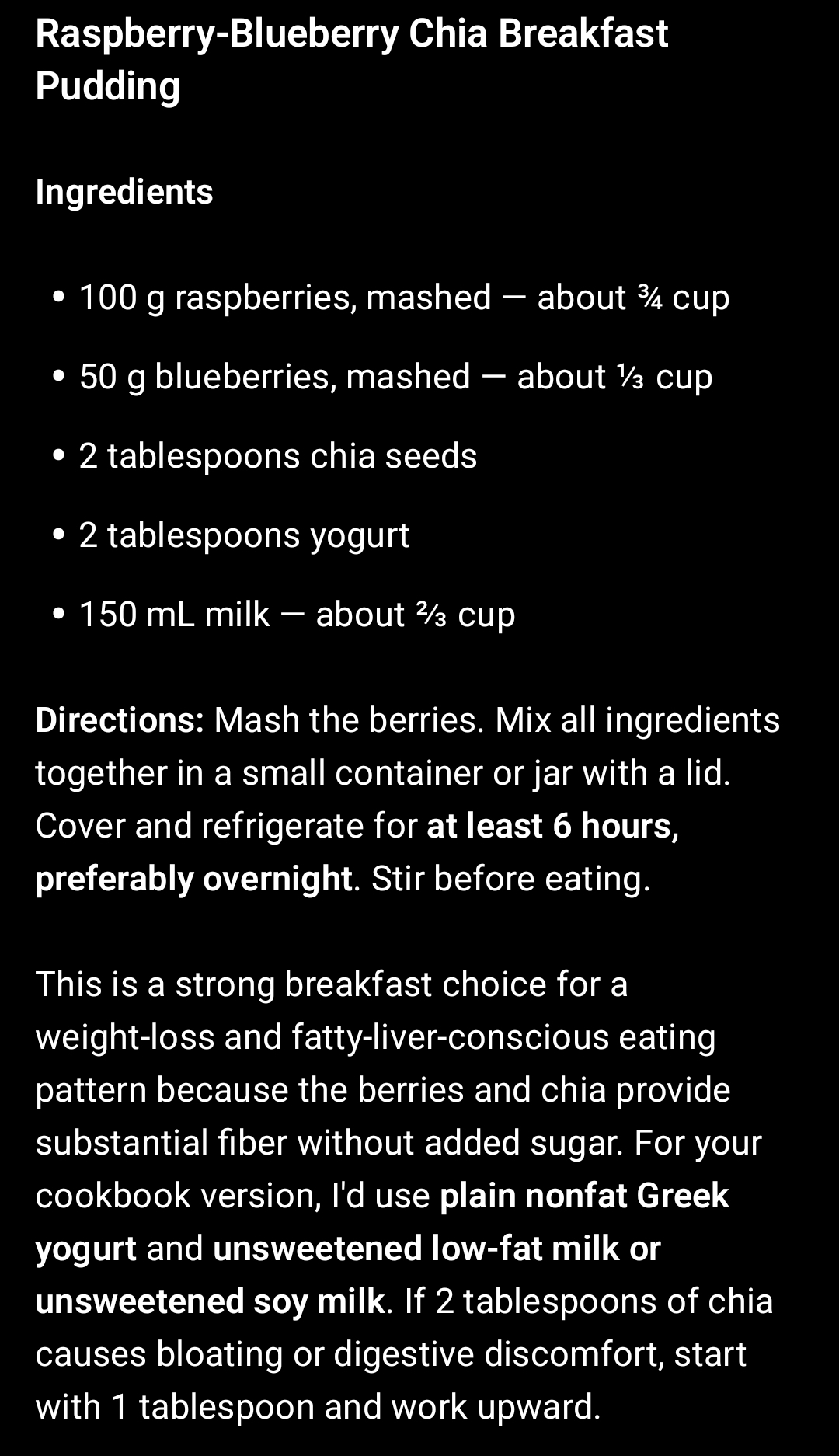Raspberry-Blueberry Chia Breakfast Pudding