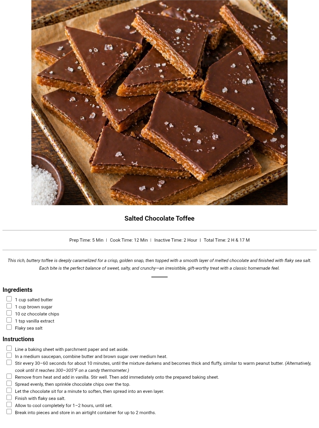 Salted Chocolate Toffee