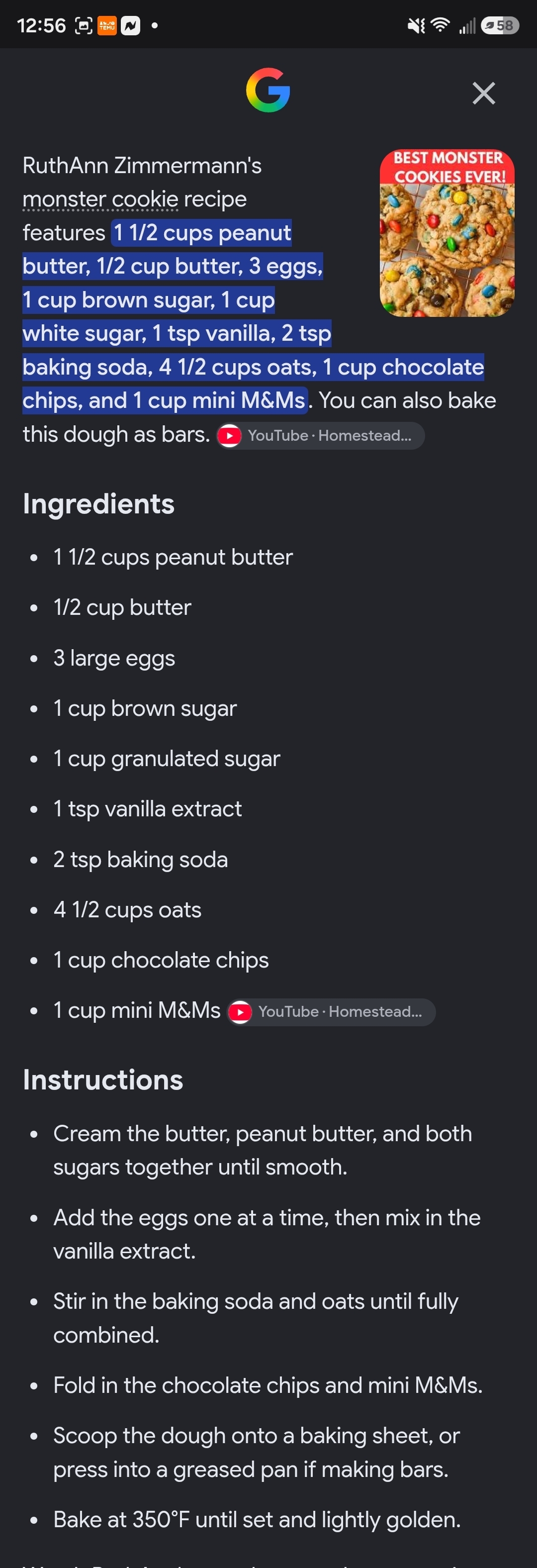 Monster Cookies