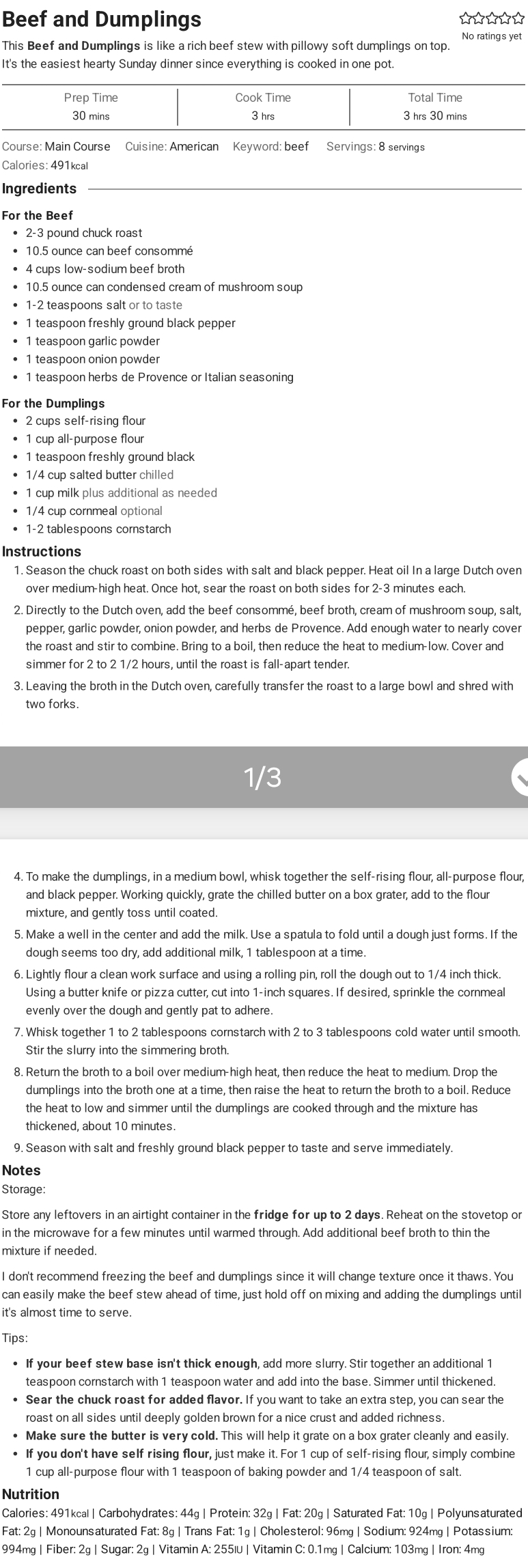 Beef and Dumplings