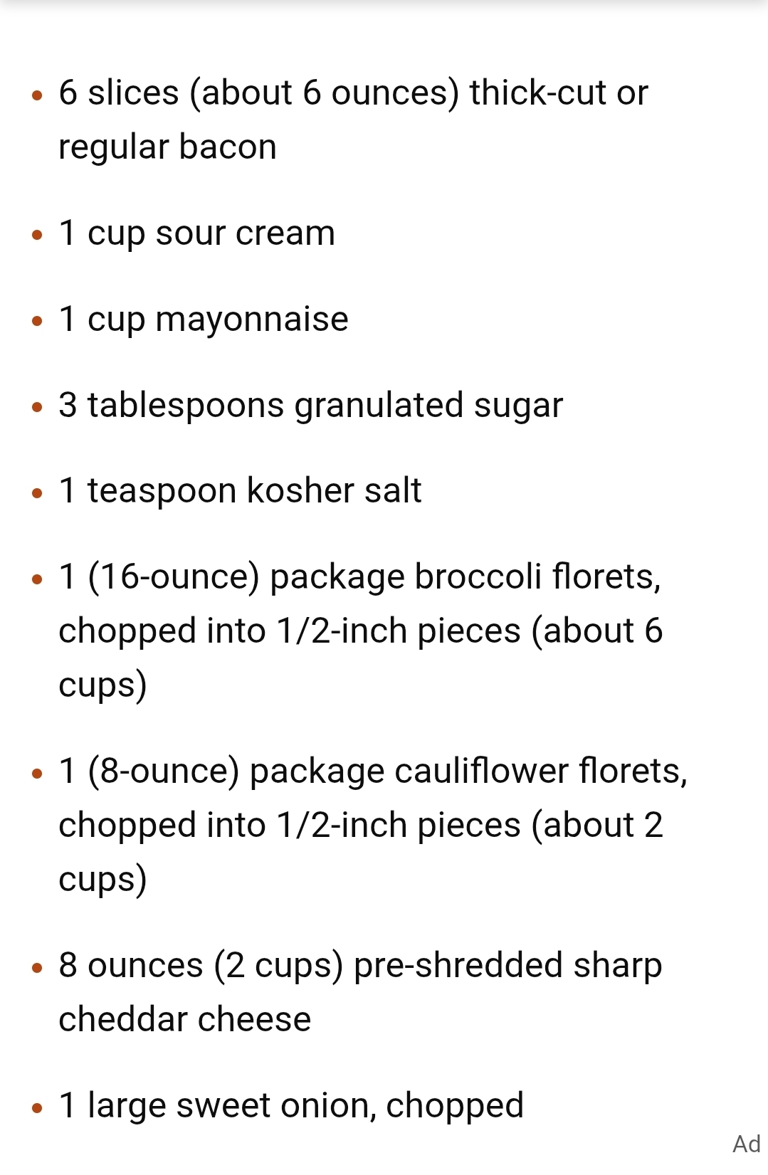 Broccoli Cauliflower Salad