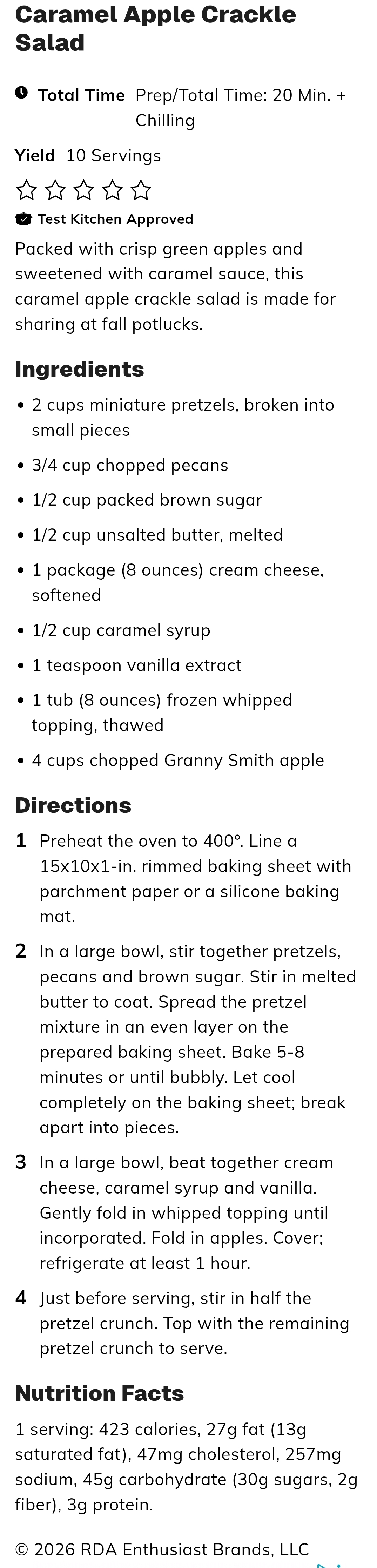 Caramel Apple Crackle Salad