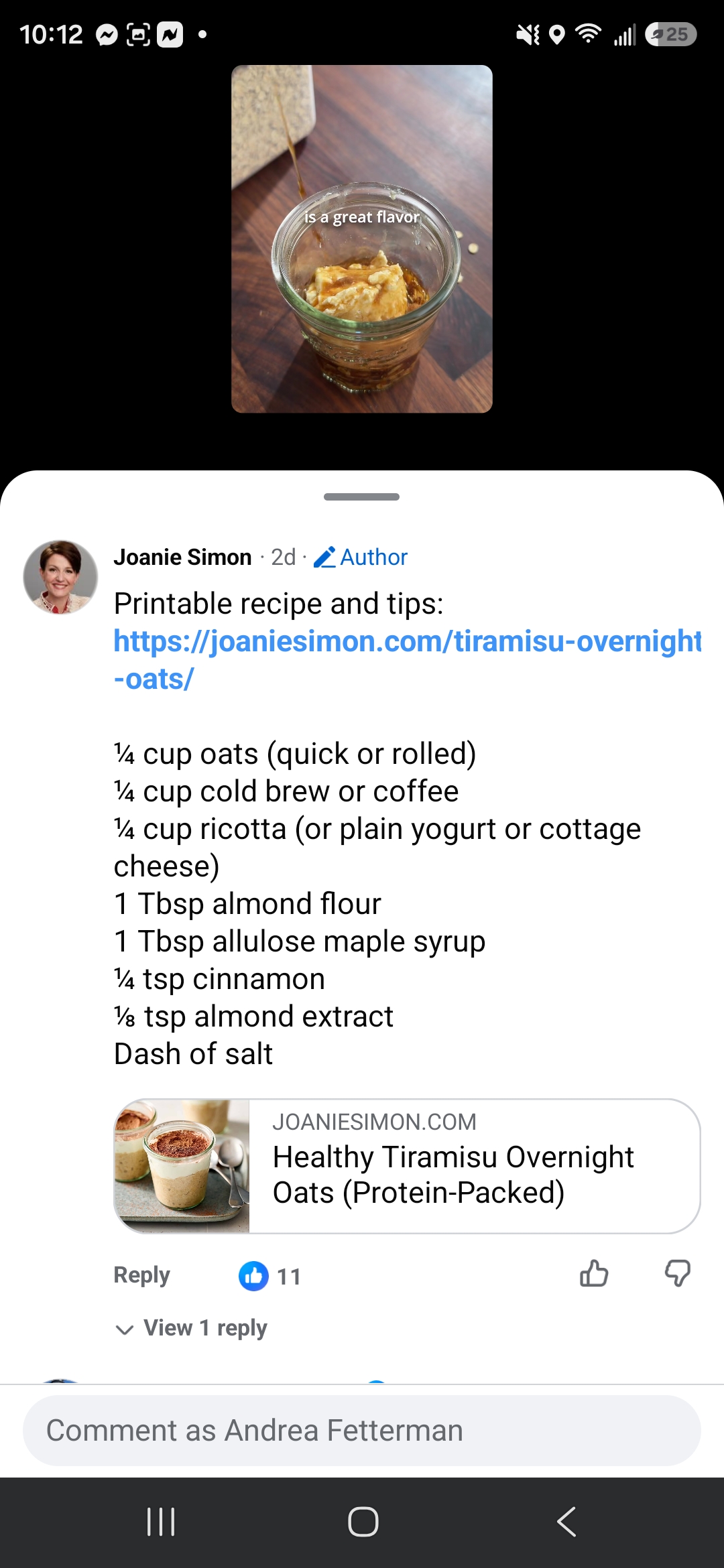 Tiramisu Overnight Oats