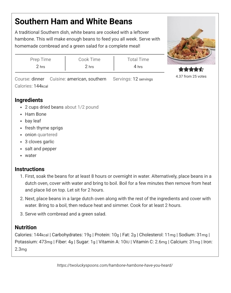 Southern Ham and White Beans