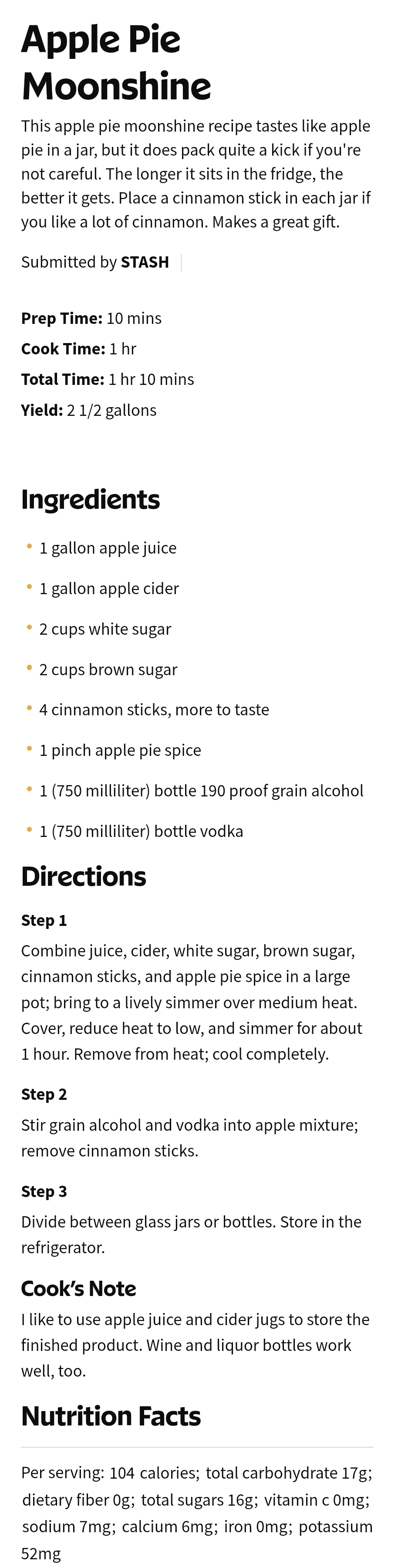 Apple Pie Moonshine