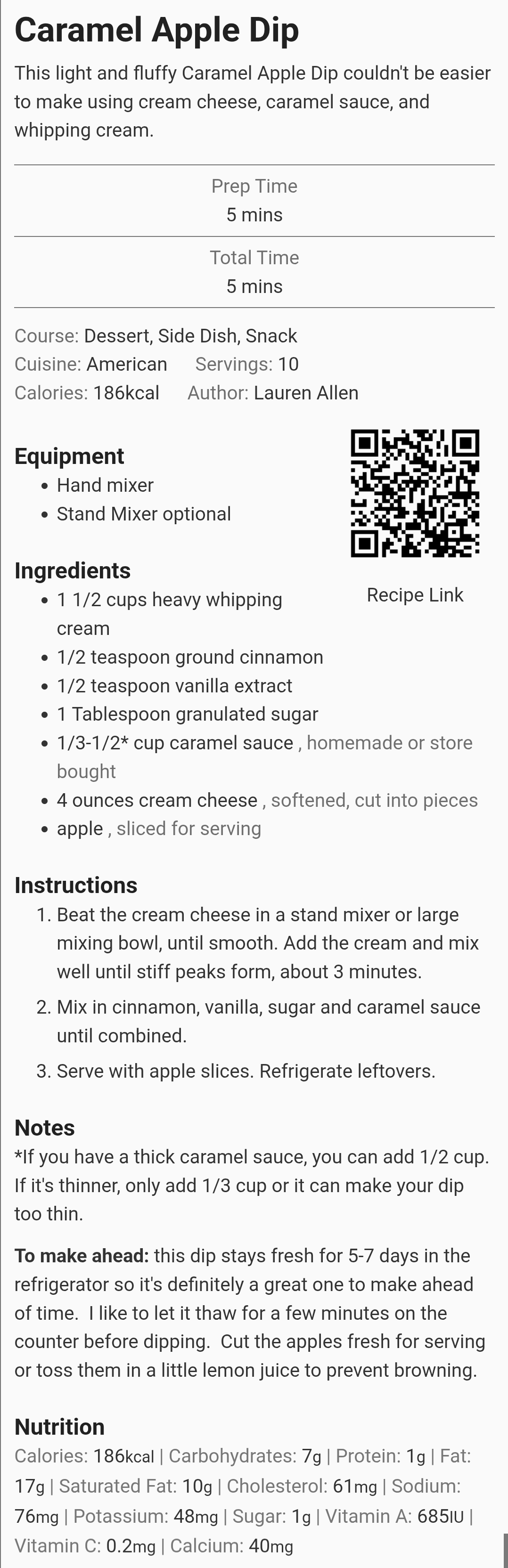Caramel Apple Dip