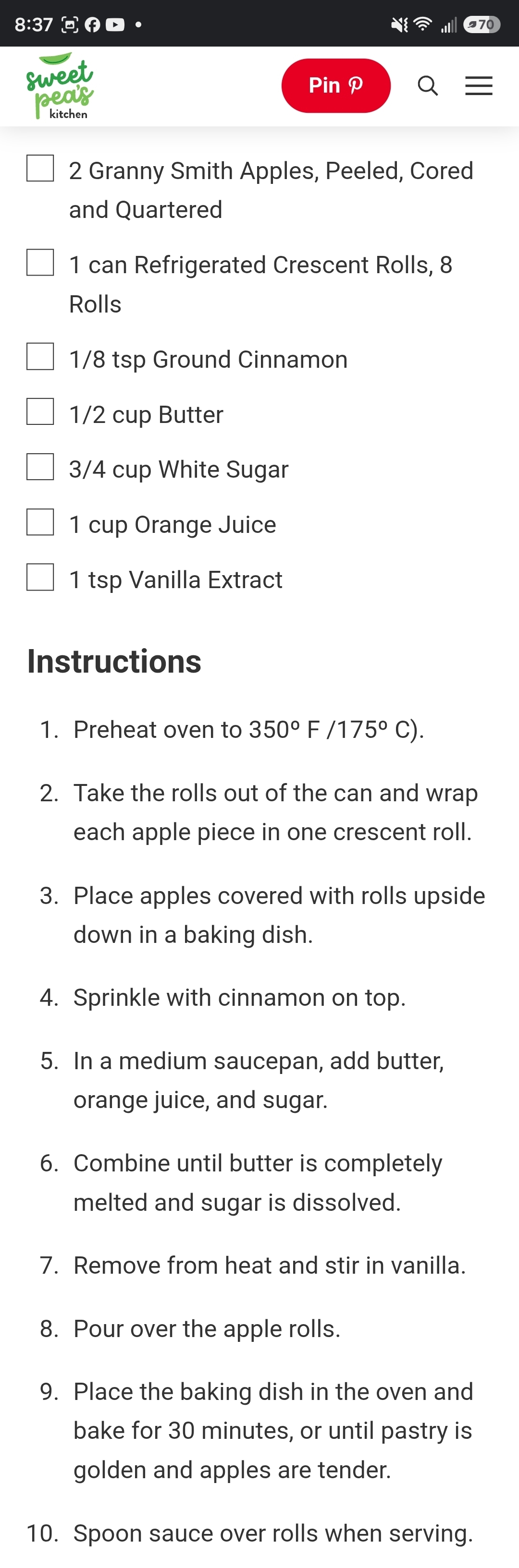 Apple Crescent Rolls