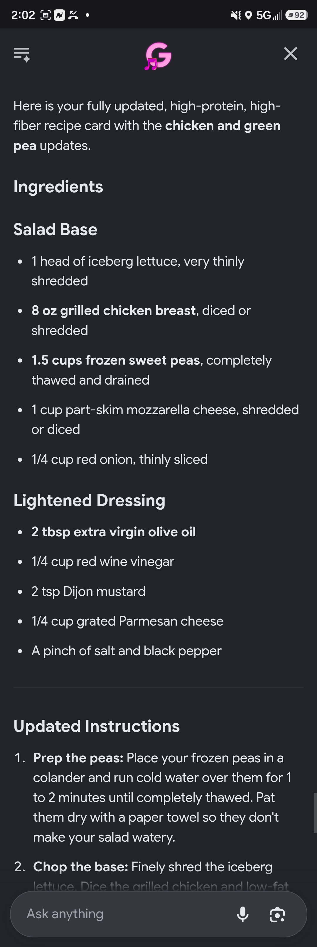 Chicken and Green Pea Salad