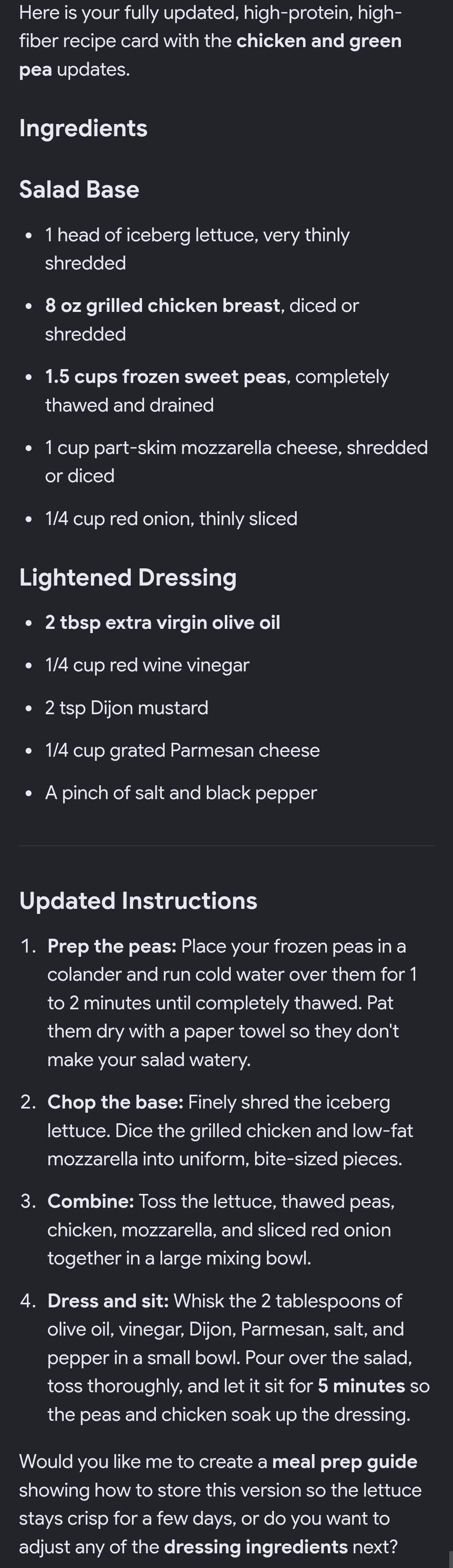 Chicken and Green Pea Salad
