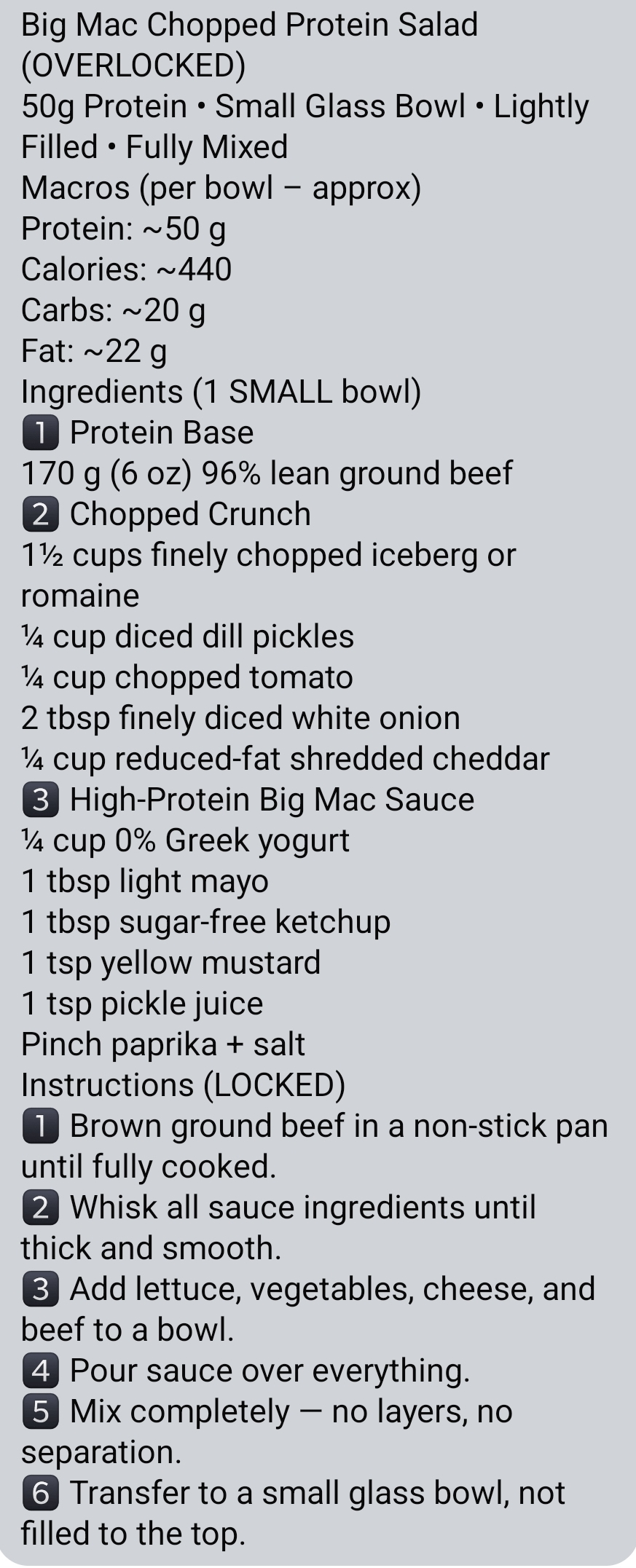 Big Mac Chopped Protein Salad