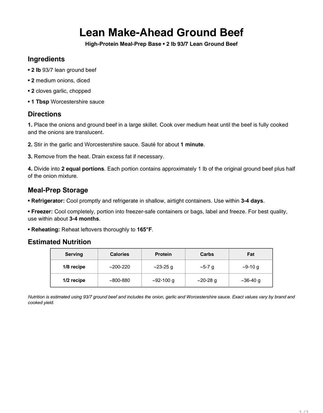 Lean Make-Ahead Ground Beef