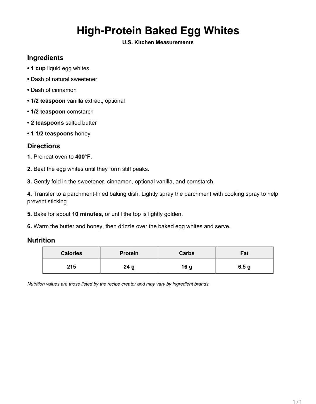 High-Protein Baked Egg Whites