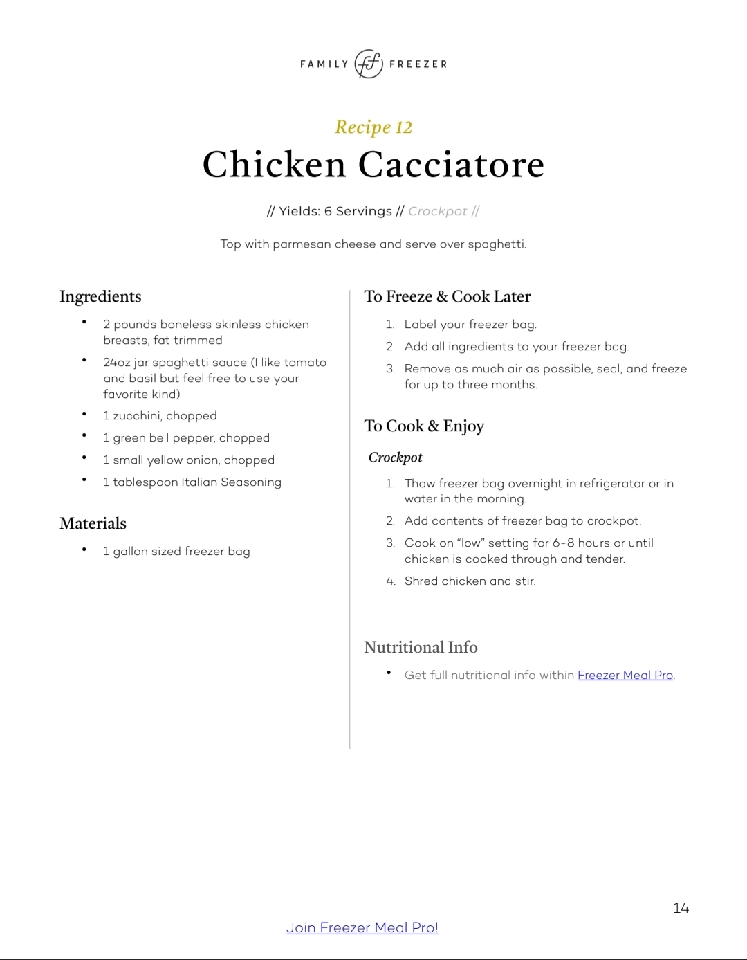 Chicken Cacciatore