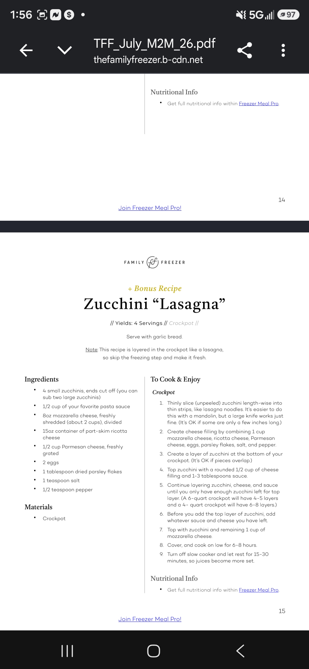 Zucchini "Lasagna"