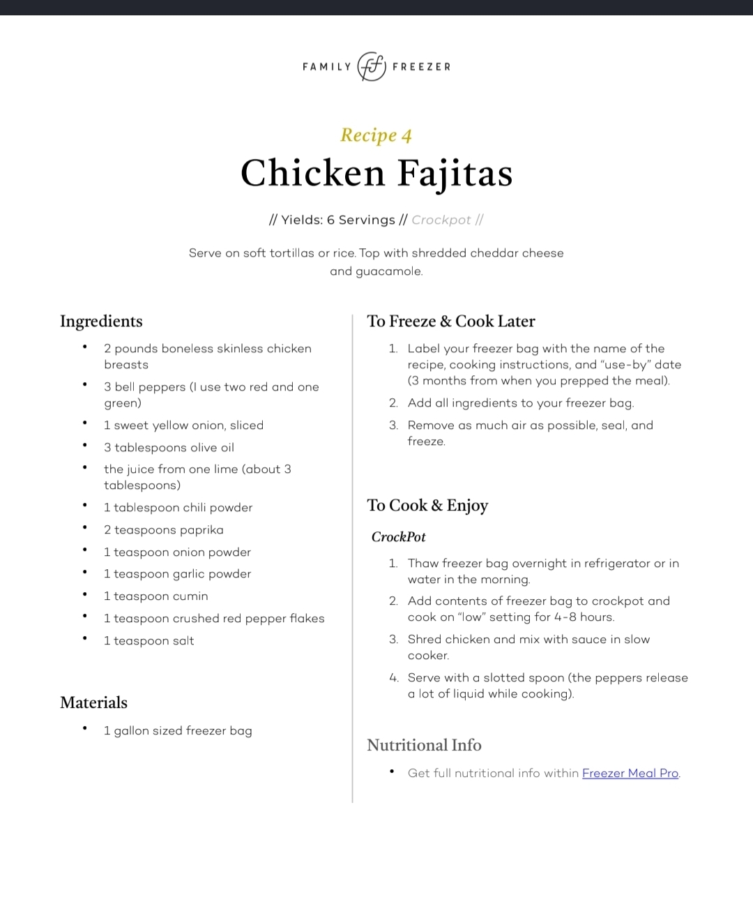 Chicken Fajitas