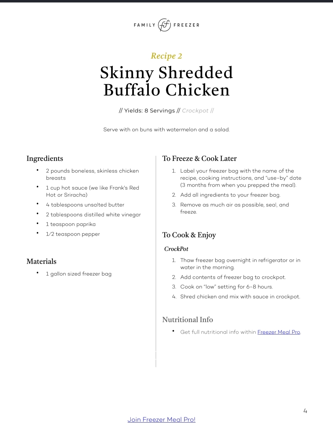 Skinny Shredded Buffalo Chicken