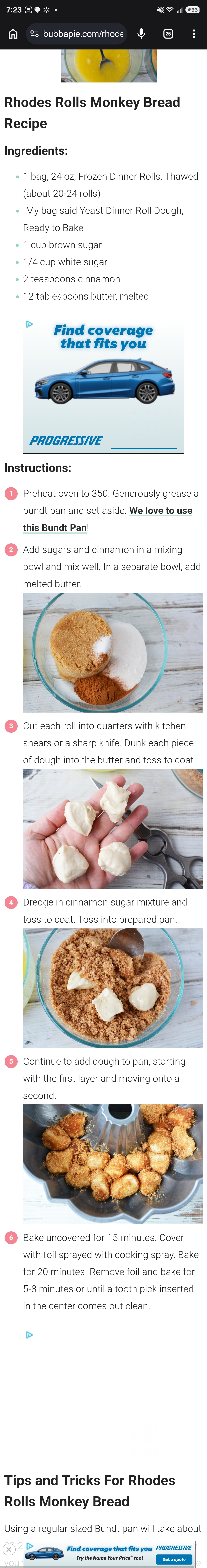 Rhodes Rolls Monkey Bread
