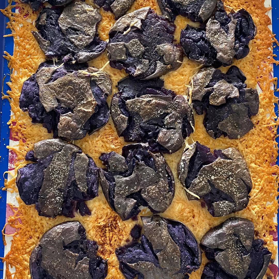 Crispy Smashed Parmesan Potatoes