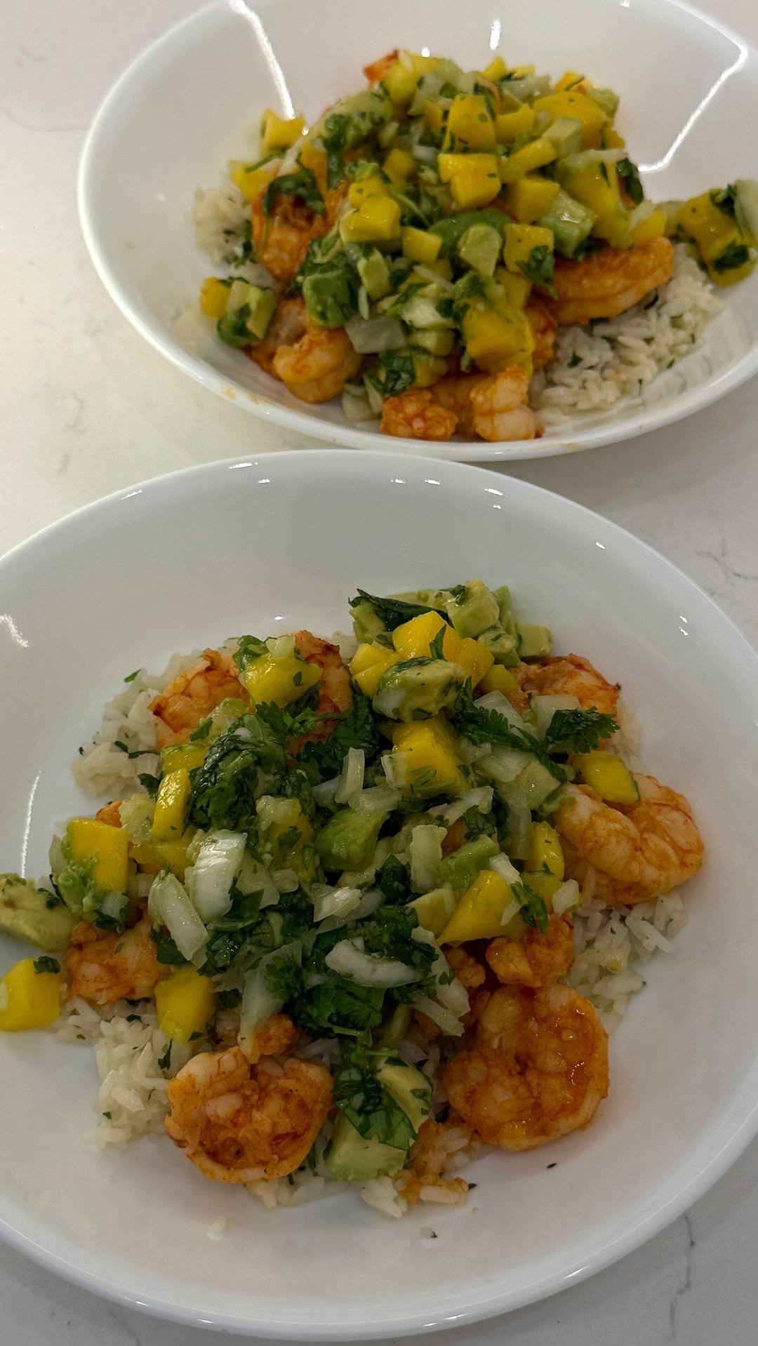 Garlicky Shrimp with Mango-Avocado Salsa