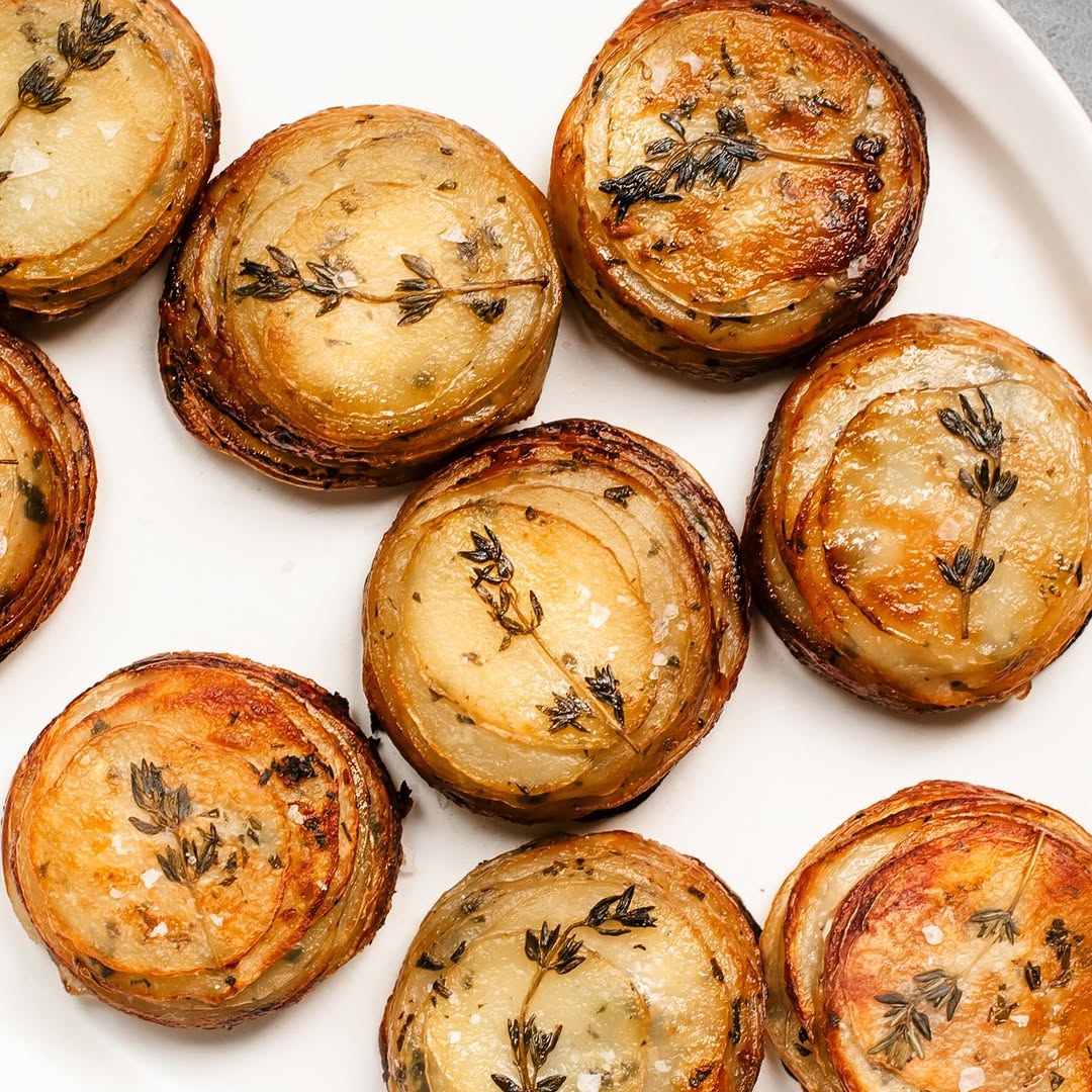 Potato Stacks with Garlic Herb Butter