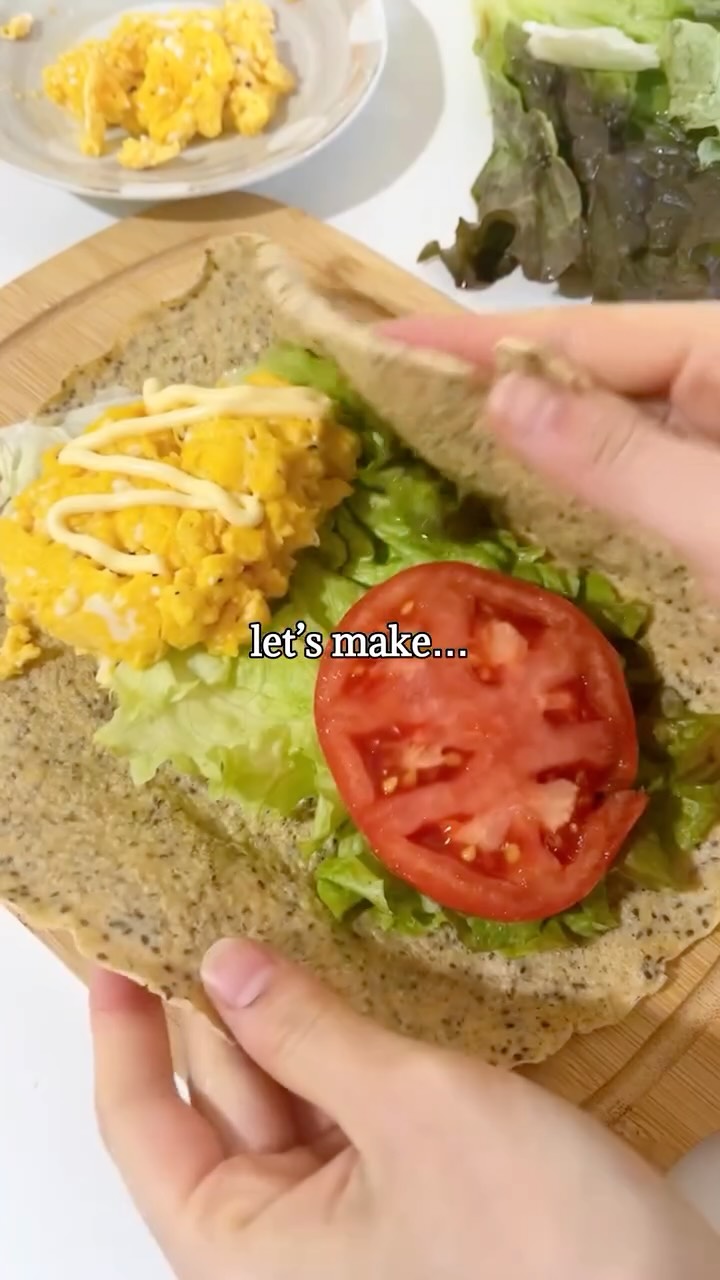 High-protein High-fiber Oat Chia Tortilla Wrap