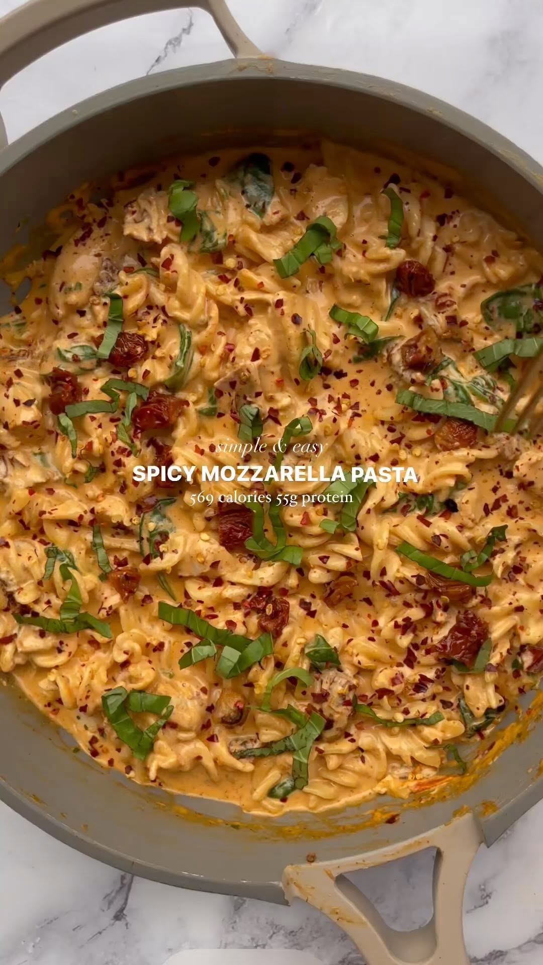 Spicy Mozzarella Chicken Pasta