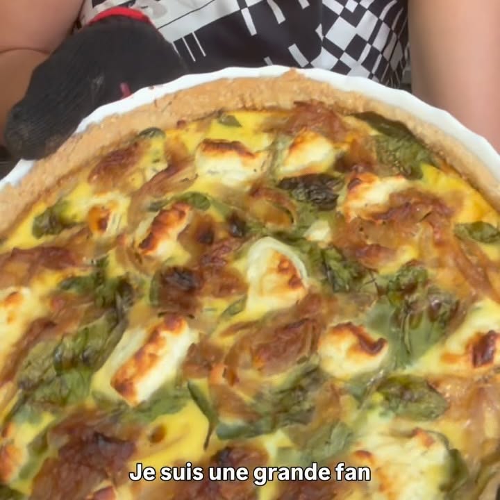 Goat Cheese, Spinach & Caramelized Onion Quiche