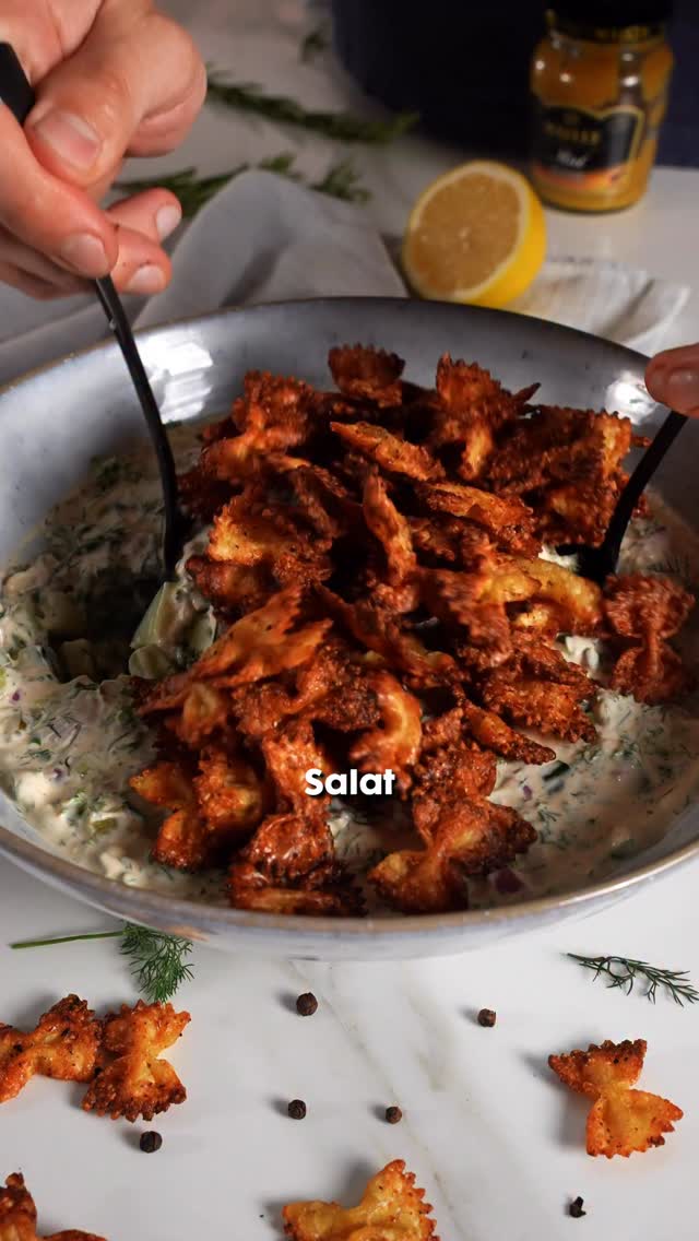 Crispy Pasta Chips Salad