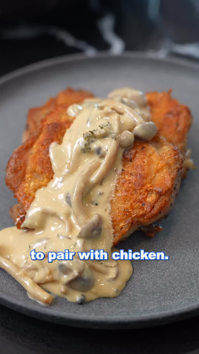 Crispy Chicken with Mushroom Dijon Cream Sauce