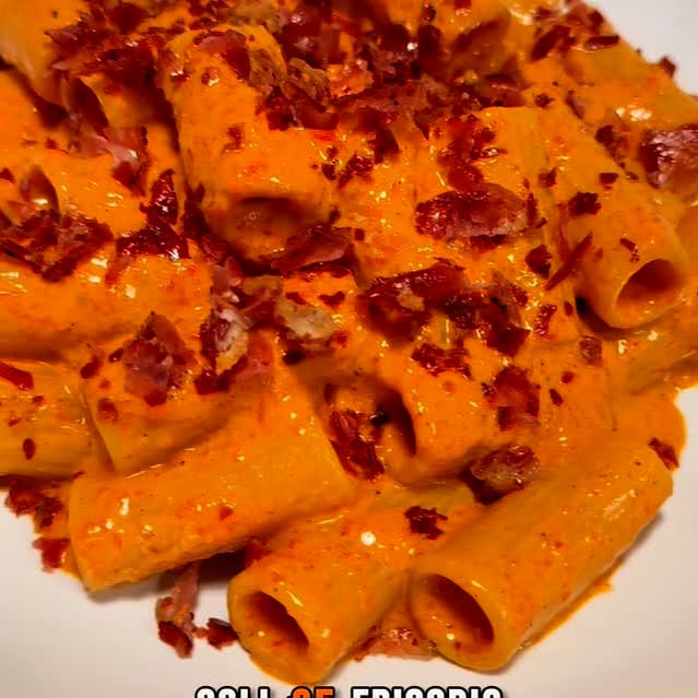 Pasta with Peppers, Robiola, and Speck