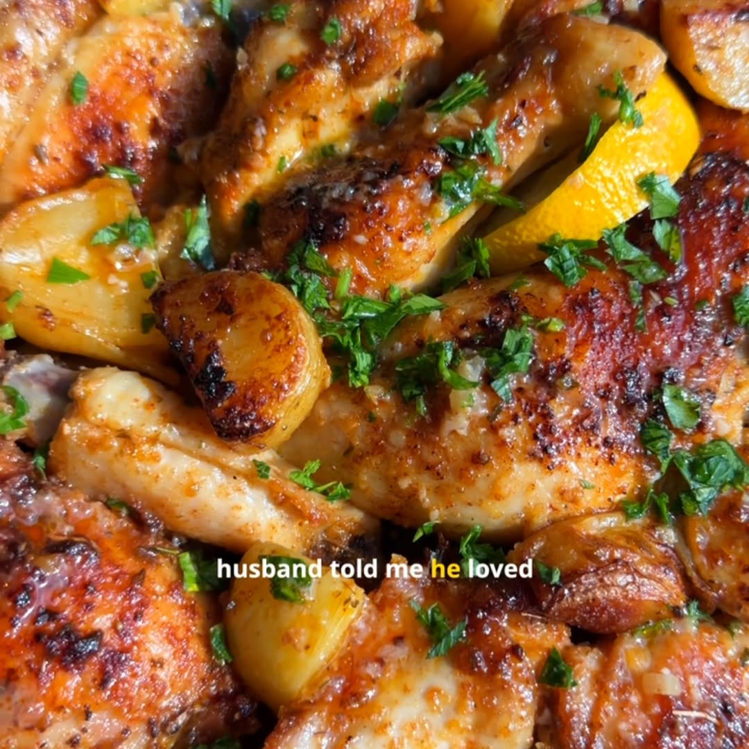 Lebanese Garlic Chicken & Potatoes