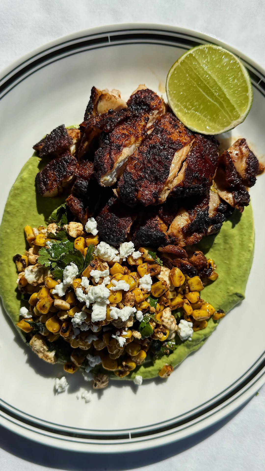 Crispy Peruvian Chicken with Ají Verde and Corn Salsa