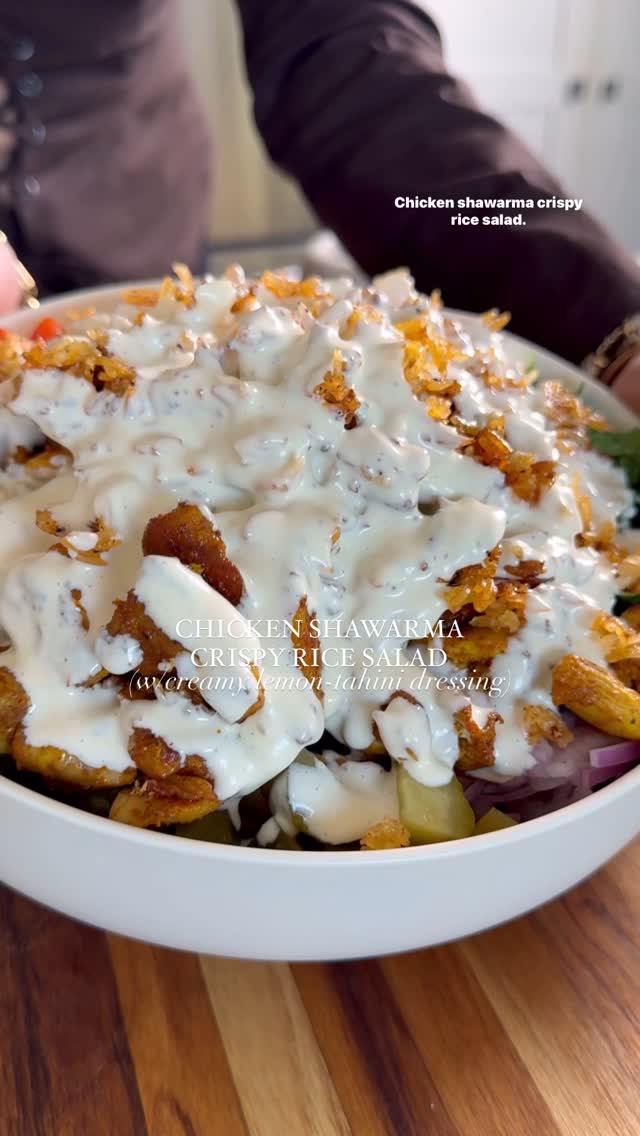 Chicken Shawarma Crispy Rice Salad