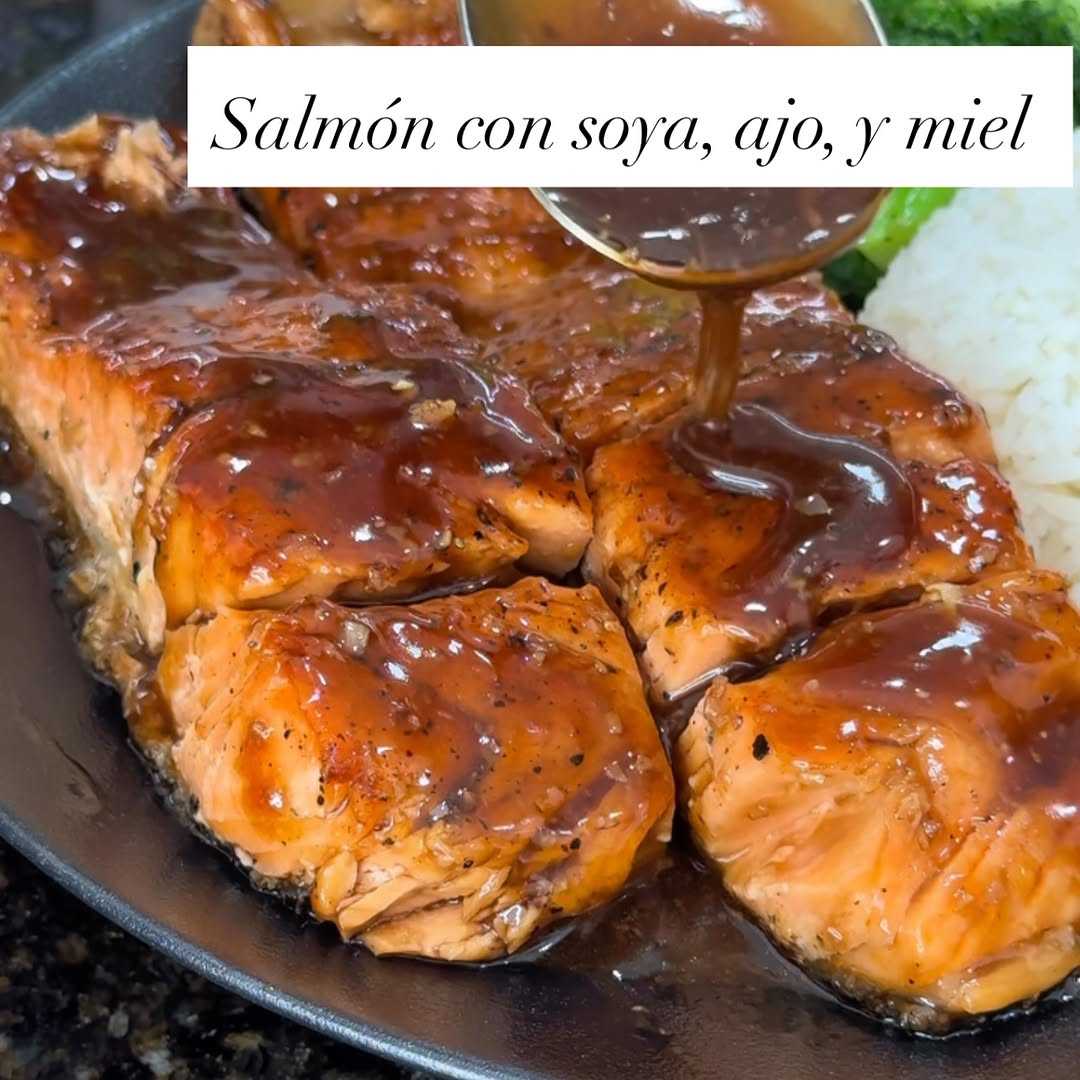 Salmon with Soy Reduction, Garlic, and Honey